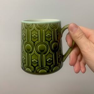 Vintage ceramic Japanese coffee/tea green mug Hornsea inspired